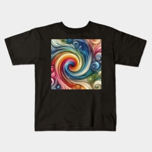 Psychedelic looking abstract illustration of Swirls Kids T-Shirt